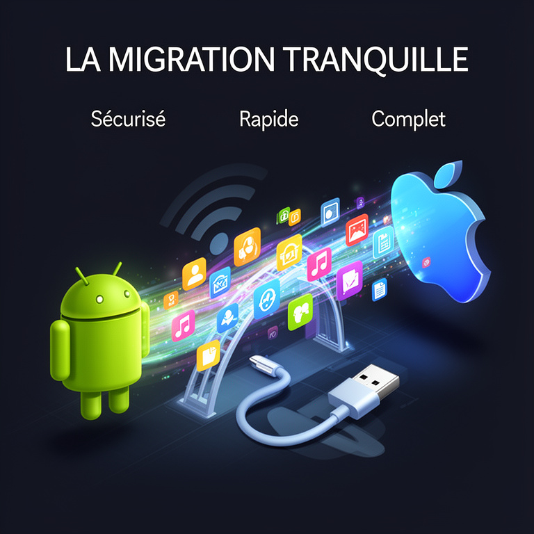 Infographie : comment transferer android vers iphone