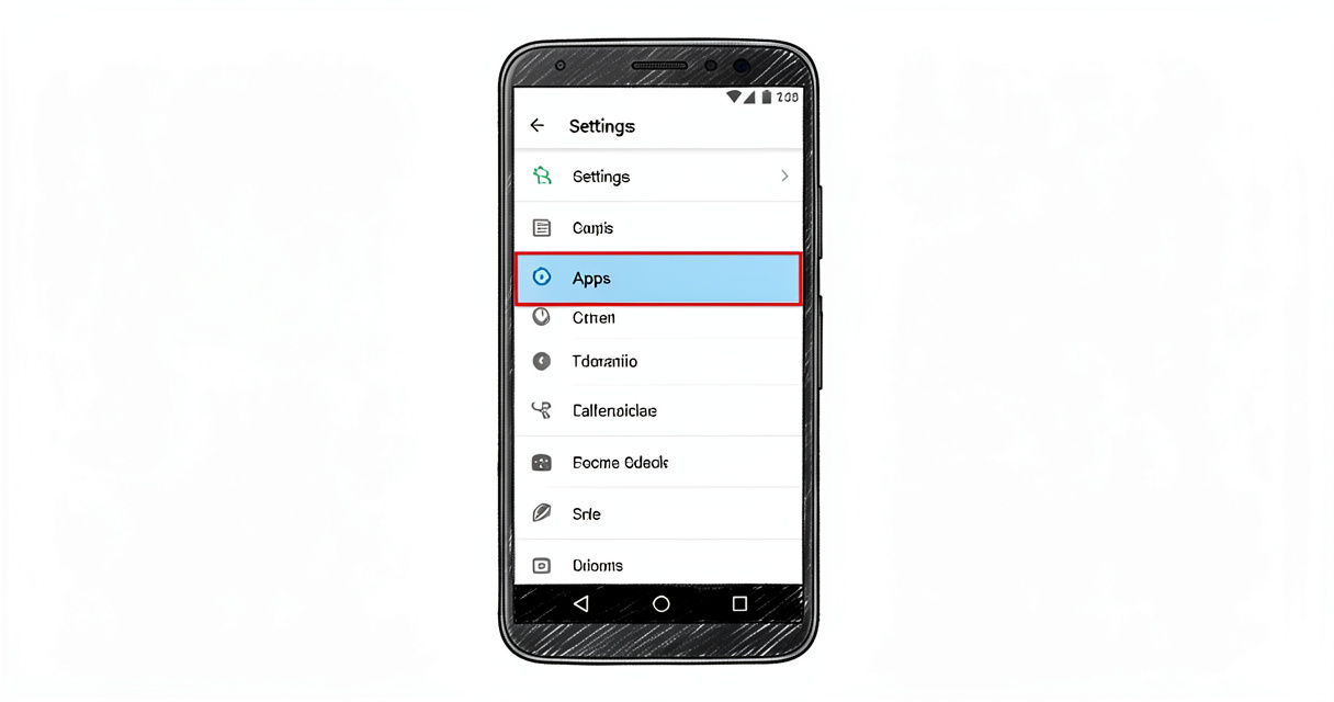 Écran paramètres Android avec option Applications pour vider le cache étape par étape