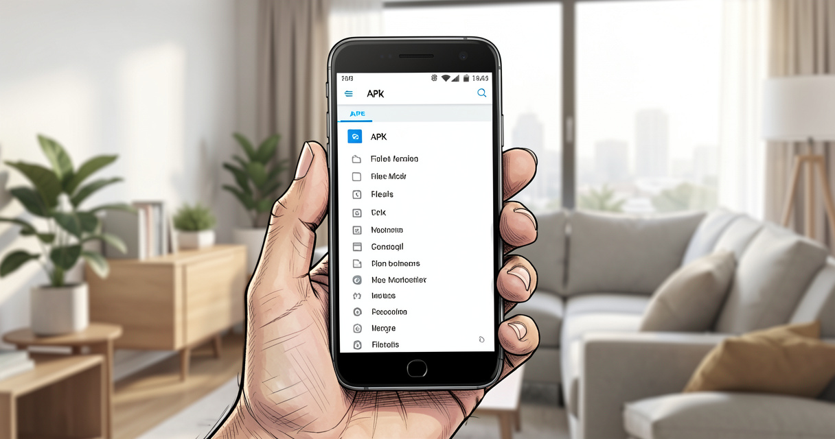 Gestionnaire de fichiers affichant un fichier APK prêt à être installé