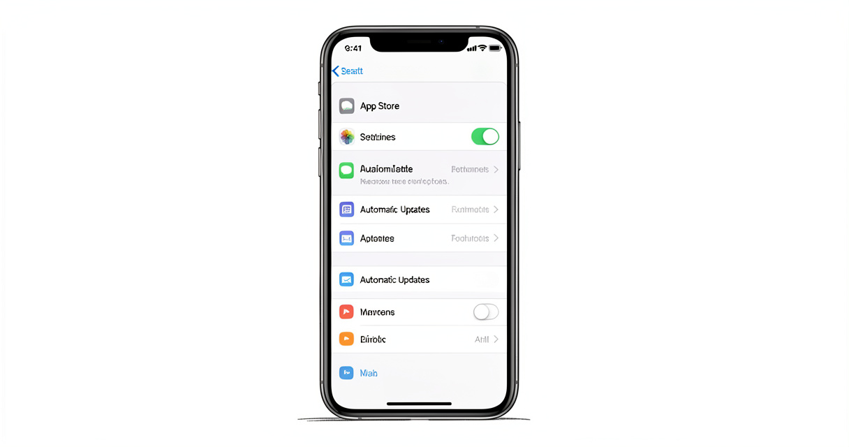 Activation de la mise à jour automatique des apps dans les réglages App Store sur iPhone