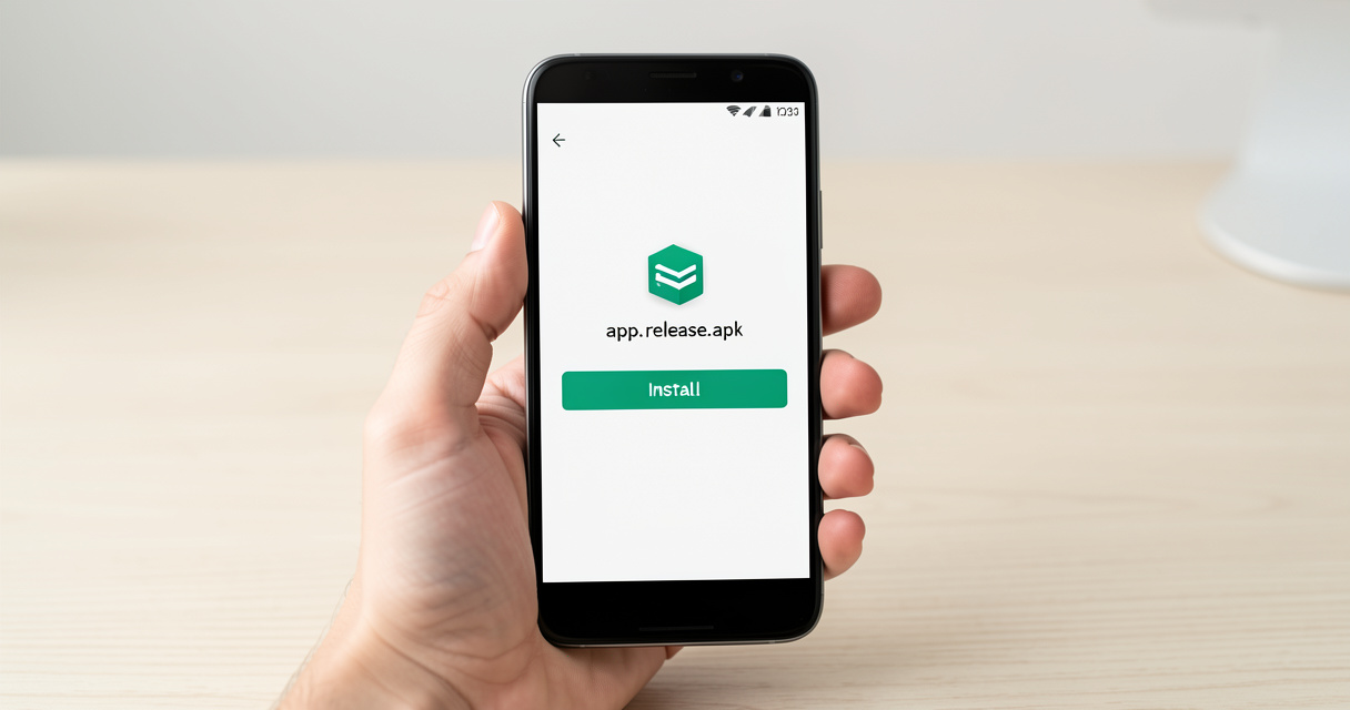 Smartphone Android affichant le bouton d'installation d'un fichier APK sur l'écran tactile