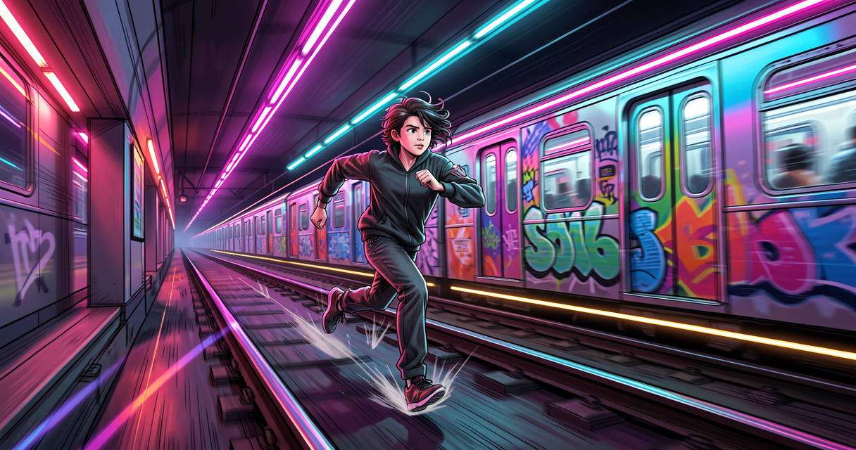 Jake courant sur les rails du métro dans Subway Surfers gratuit en ligne