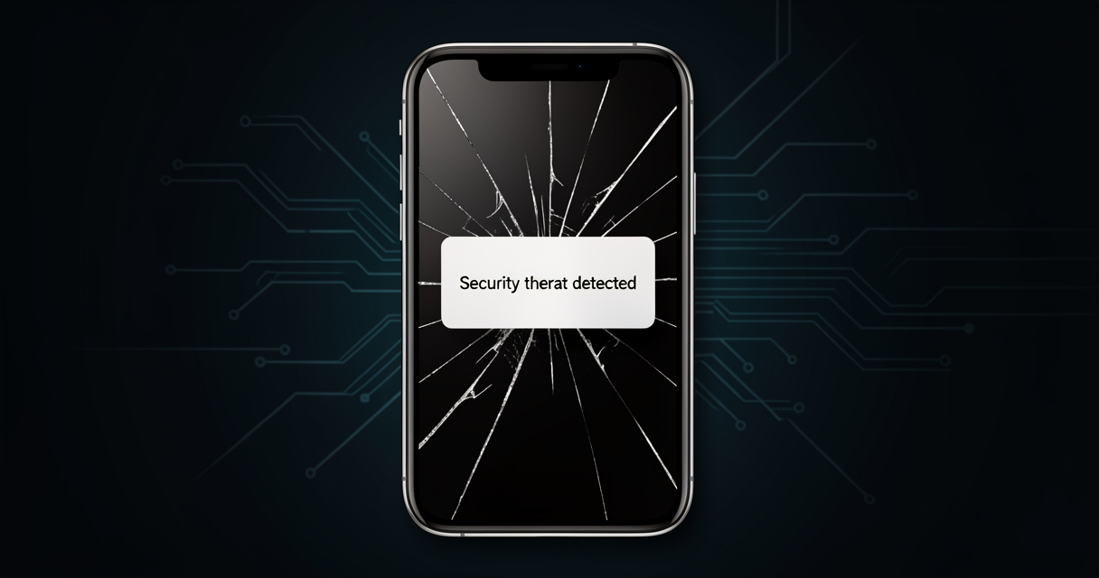 Smartphone affichant une alerte de sécurité après tentative d'installation d'un APK cracké
