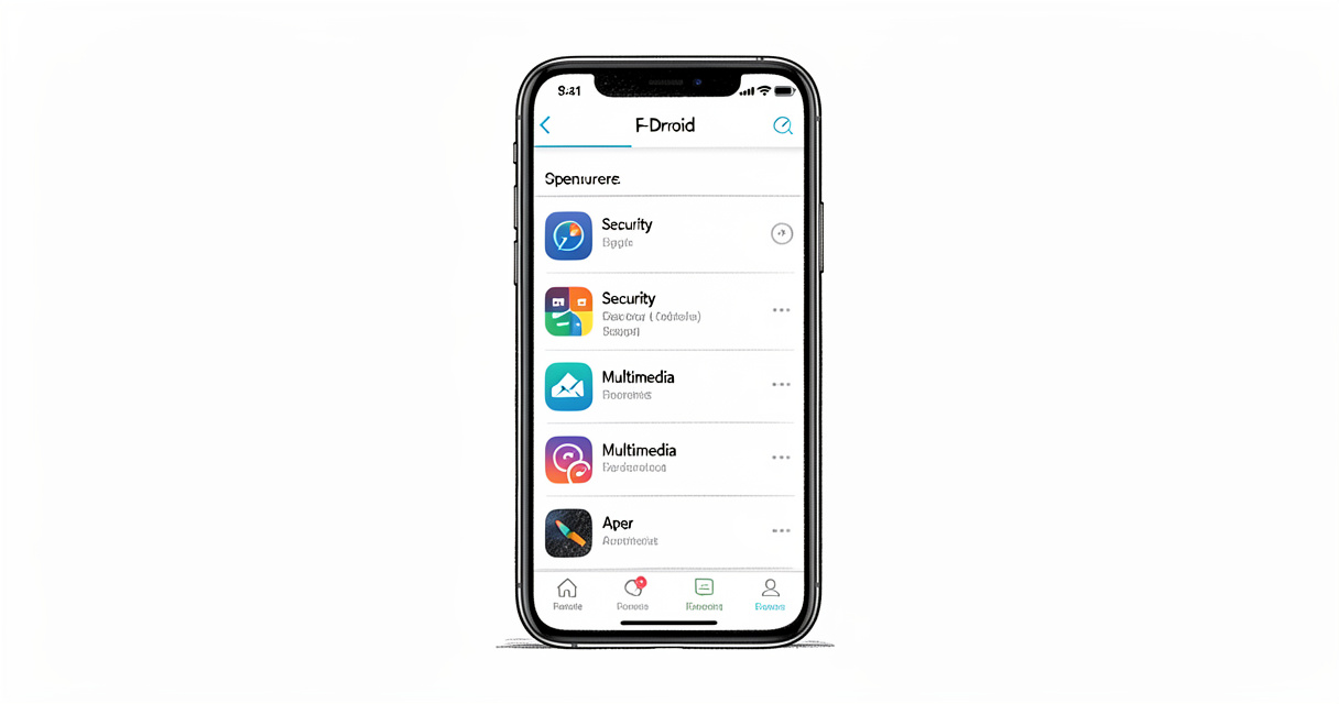 Interface du magasin d'applications open source F-Droid sur un smartphone Android