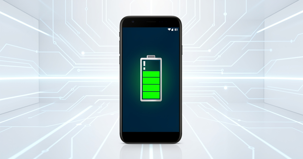Un smartphone Android avec une batterie pleine affichant les réglages d ecran et d autonomie