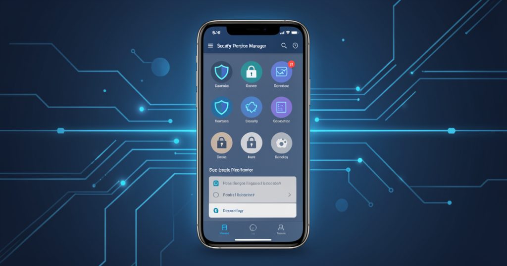 Interface de gestion des permissions et de sécurité des applications sur un smartphone Android