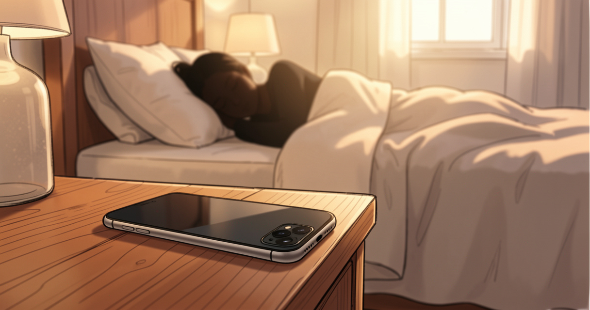 Application réveil par cycle de sommeil sur une table de nuit au lever du soleil